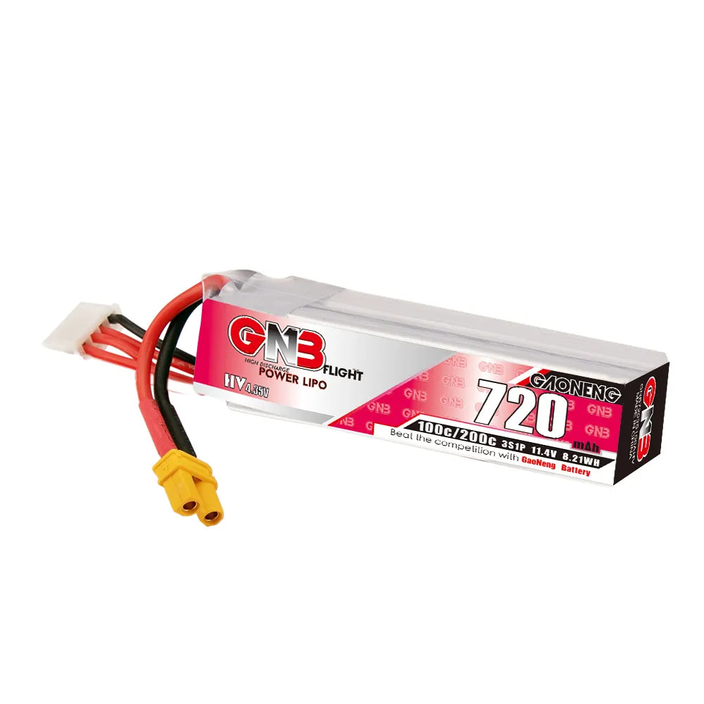 GAONENG GNB 11.4V 720mAh 100C XT30 3S LiHV LiPo Battery [DG]