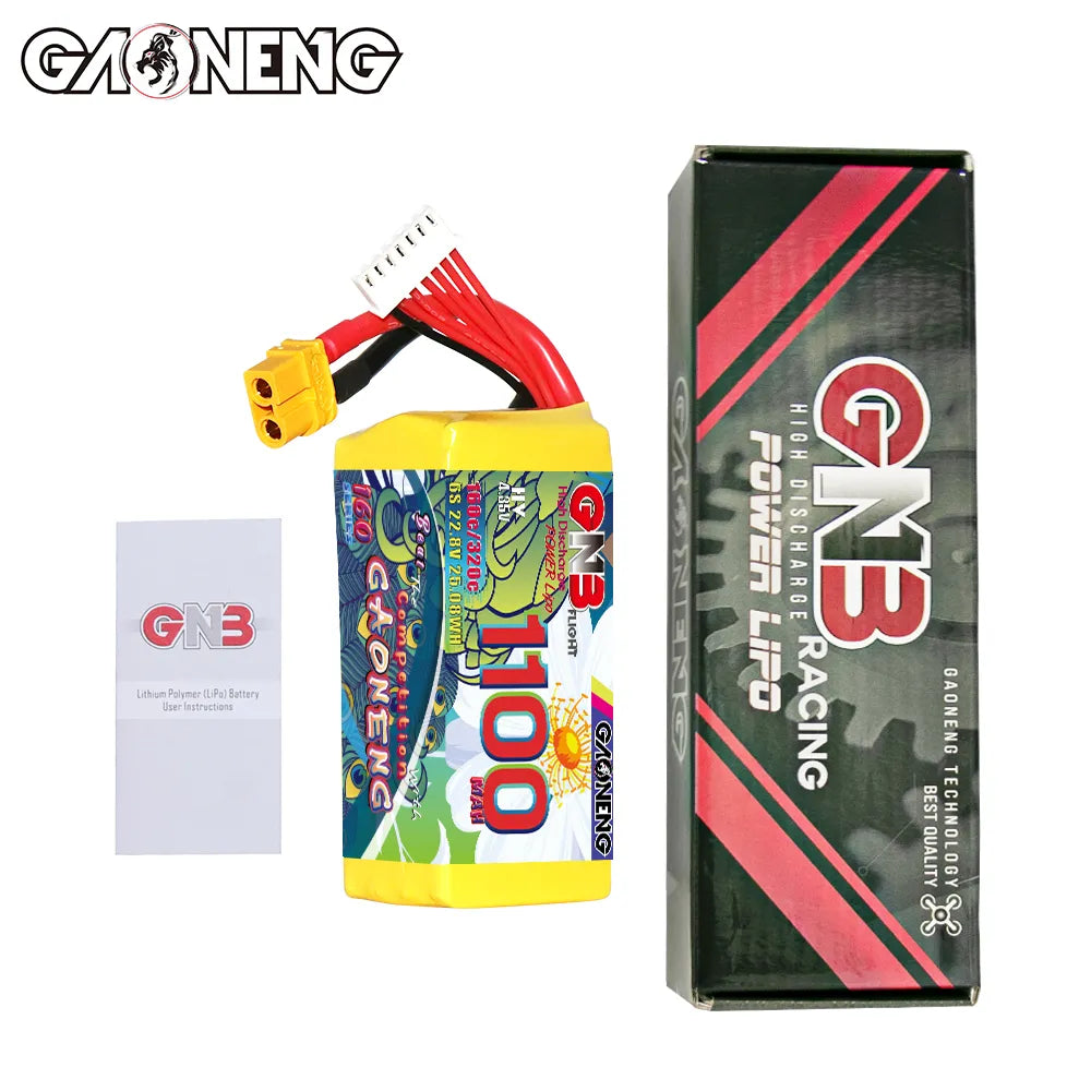 GAONENG GNB 6S 22.8V LiHV 1100mAh 160C XT60 High - Performance LiPo Battery