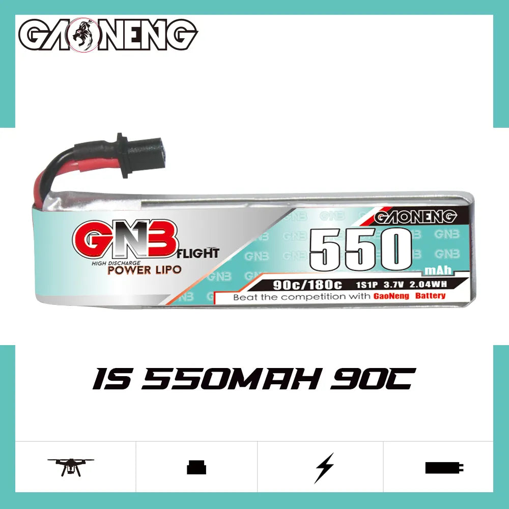 GAONENG 3.7V 550mAh 90C A30 Cabled LiPo Battery - Long Type [Hot Deal]