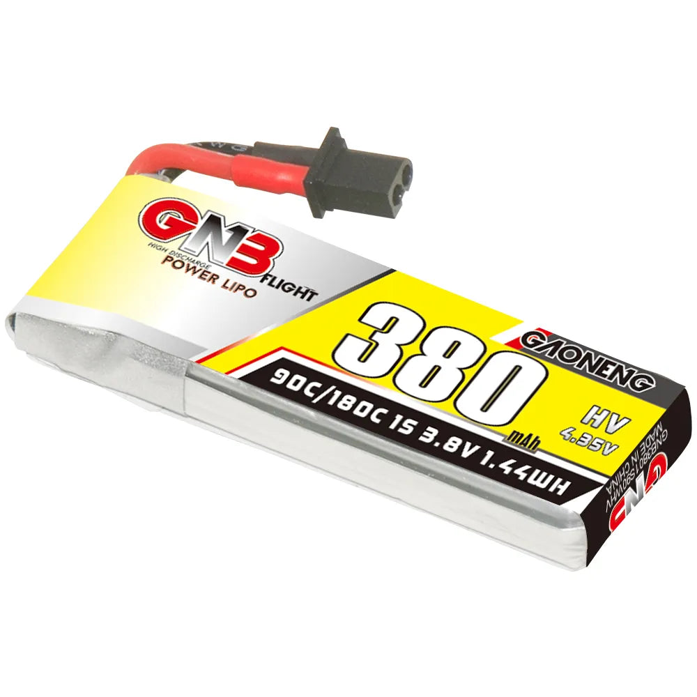 Hot Sale! GAONENG GNB 3.8V 380mAh 90C A30 Cabled 1S LiHV LiPo Battery