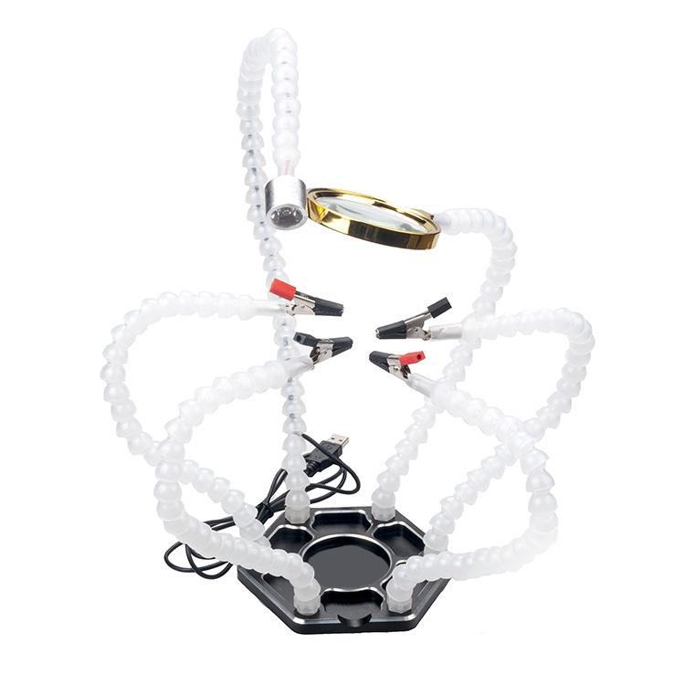 Hot Sale Phaser FPV Helping Hands Set with LED Light, Magnifier and Quiet Mini Fan