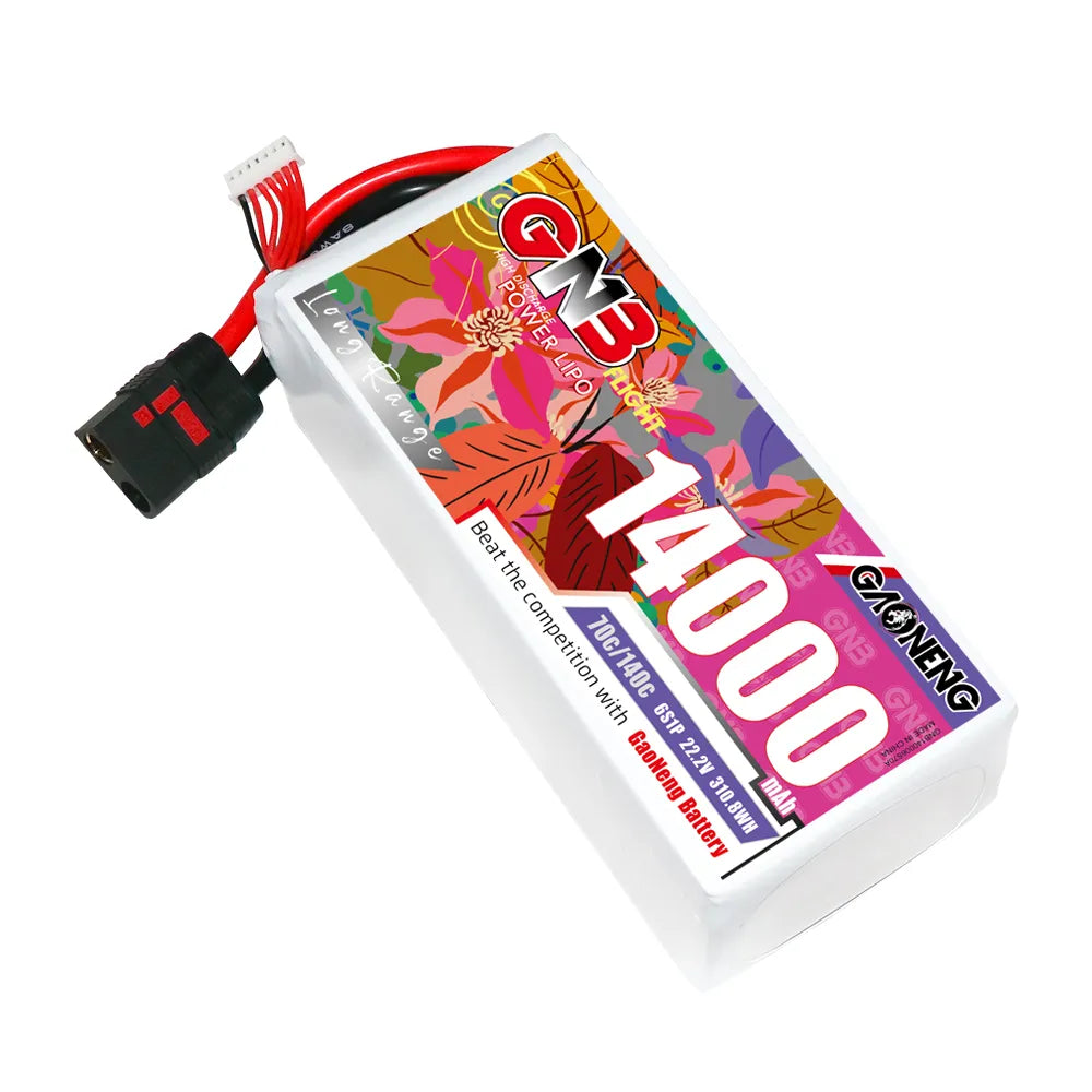 GAONENG High - Capacity 22.2V 14000mAh 70C 6S1P RC LiPo Battery with QS8 Connector