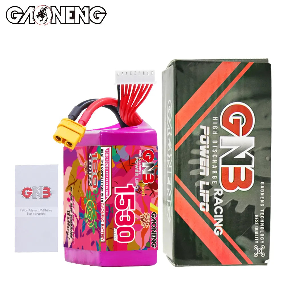 GAONENG 29.6V 1530mAh 160C XT60 8S High - Performance LiPo Battery
