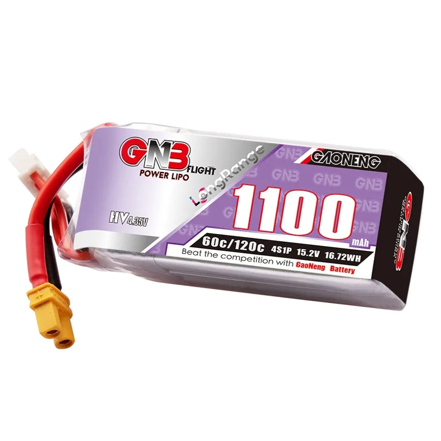 GAONENG GNB 4S 15.2V 1100mAh 60C XT30 LiPo Battery - Long - Range Special [DG]