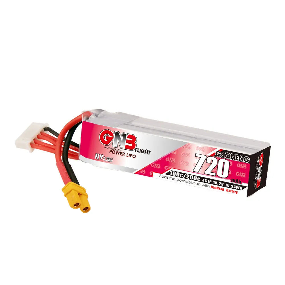 GAONENG GNB 4S 15.2V 720mAh 100C XT30 LiPo Long Battery - Hot Sale!