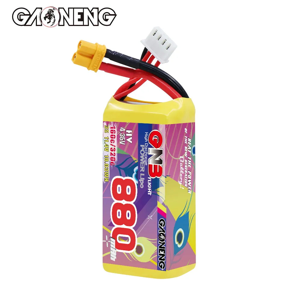 GAONENG GNB 3S 11.4V 880mAh 160C XT30 LiHV LiPo Battery - Hot Deal