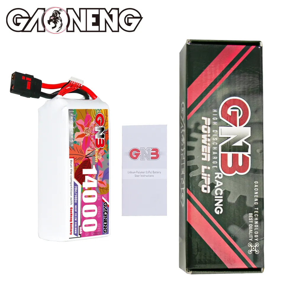 GAONENG High - Capacity 22.2V 14000mAh 70C 6S1P RC LiPo Battery with QS8 Connector