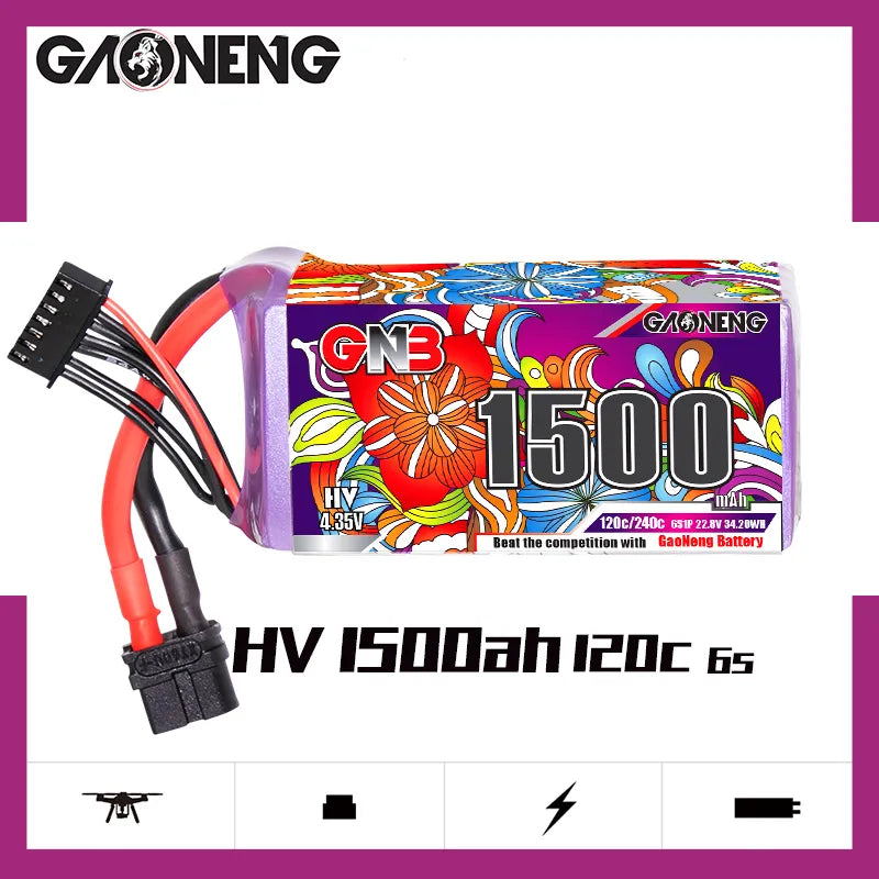 GAONENG GNB 6S 22.8V 1500mAh 120C XT60 LiPo Battery - Hot Deal
