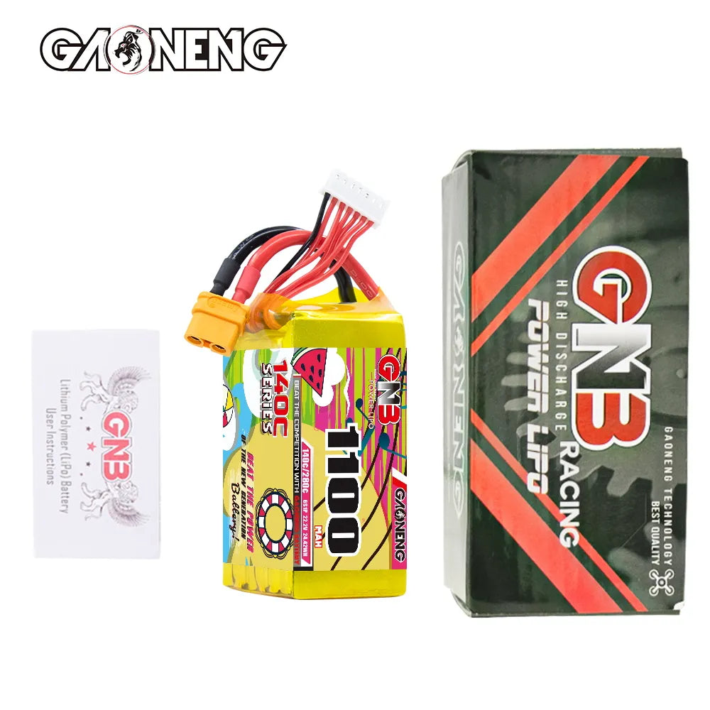 Hot Sale GAONENG 22.2V 1100mAh 140C 6S XT60 LiPo Battery for Drones