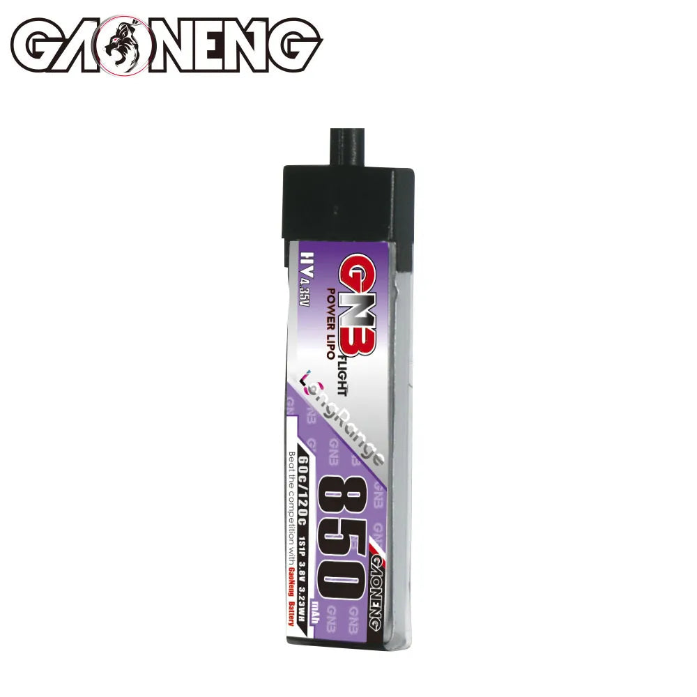 GAONENG GNB High - Voltage 1S 3.8V 850mAh 60C A30 Plastic Head Long - Range LiPo Battery [DG]