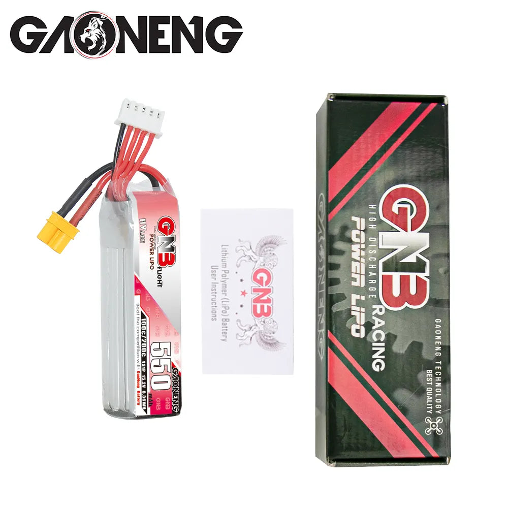 GAONENG High - Performance 4S 15.2V 550mAh 100C XT30 LiPo Long - Type Battery [DG] for Drones