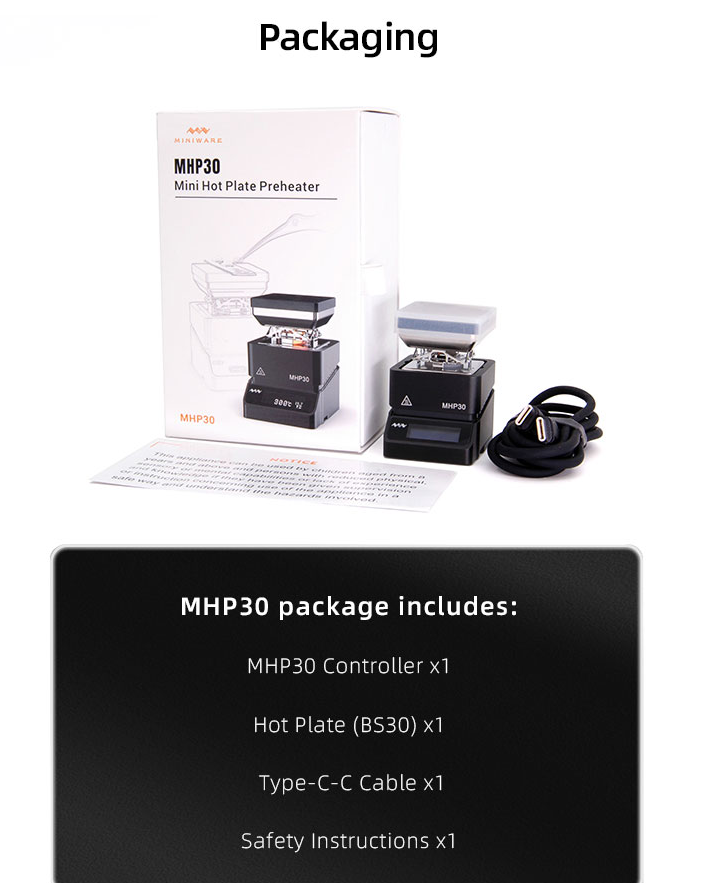 Miniware Ultra - Compact MHP30 Mini Smart Constant - Temp Hot Plate Preheater