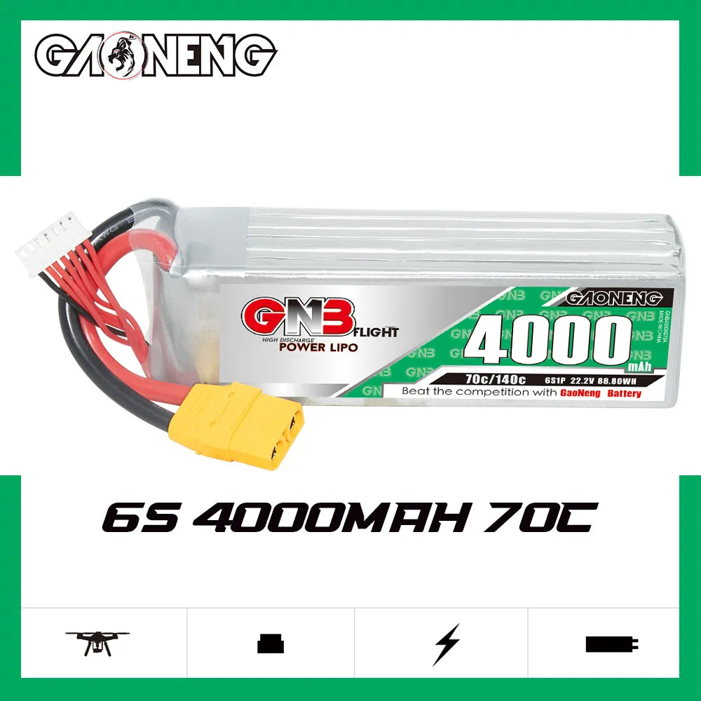 GAONENG High - Performance 22.2V 4000mAh 70C 6S LiPo Battery with XT90 Connector