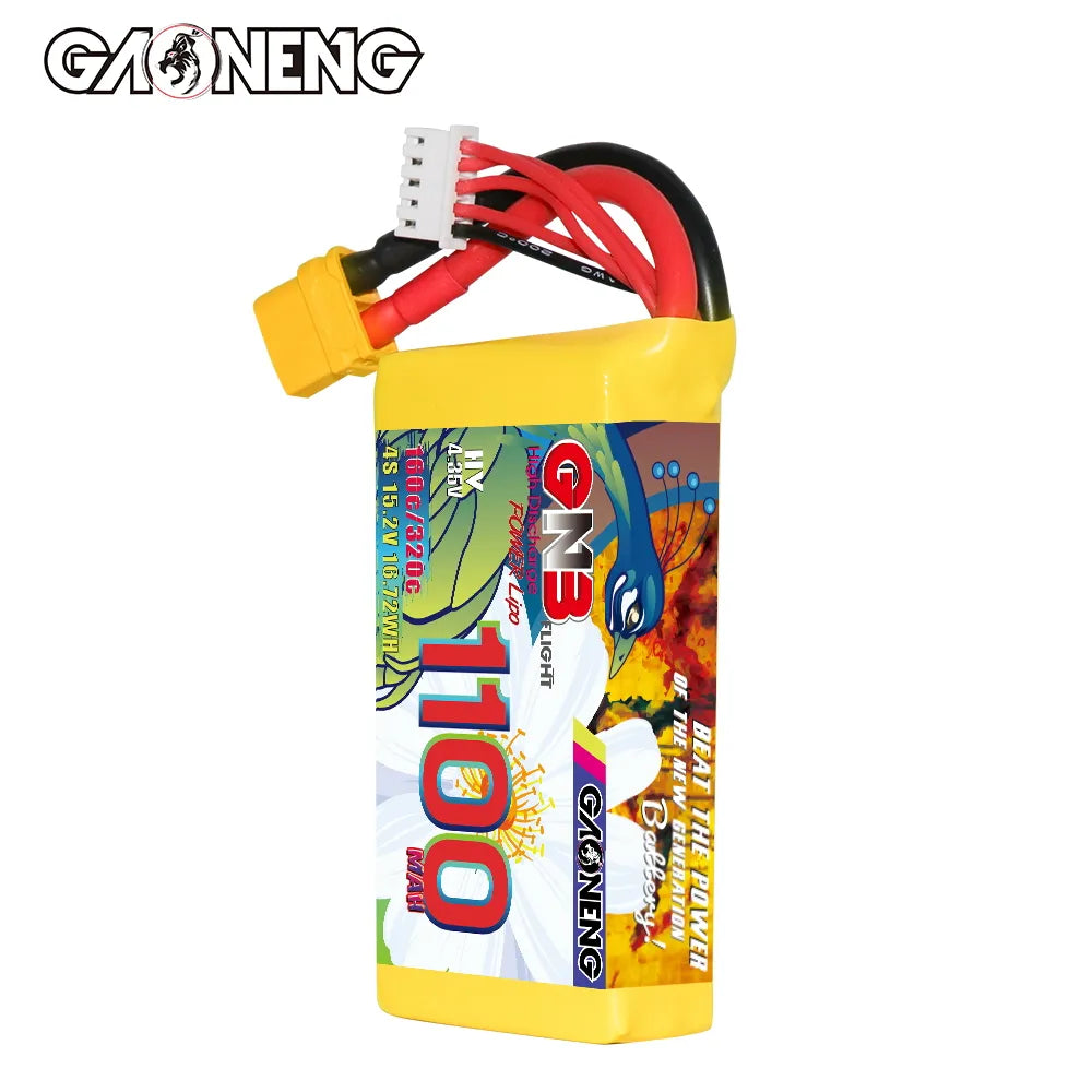 GAONENG GNB 4S 15.2V 1100mAh 160C XT60 LiHV LiPo Battery - Hot Sale