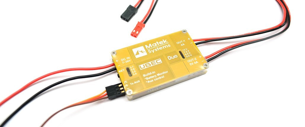 Matek High - Efficiency UBEC DUO with 4A/5 - 12V & 4A/5V Outputs