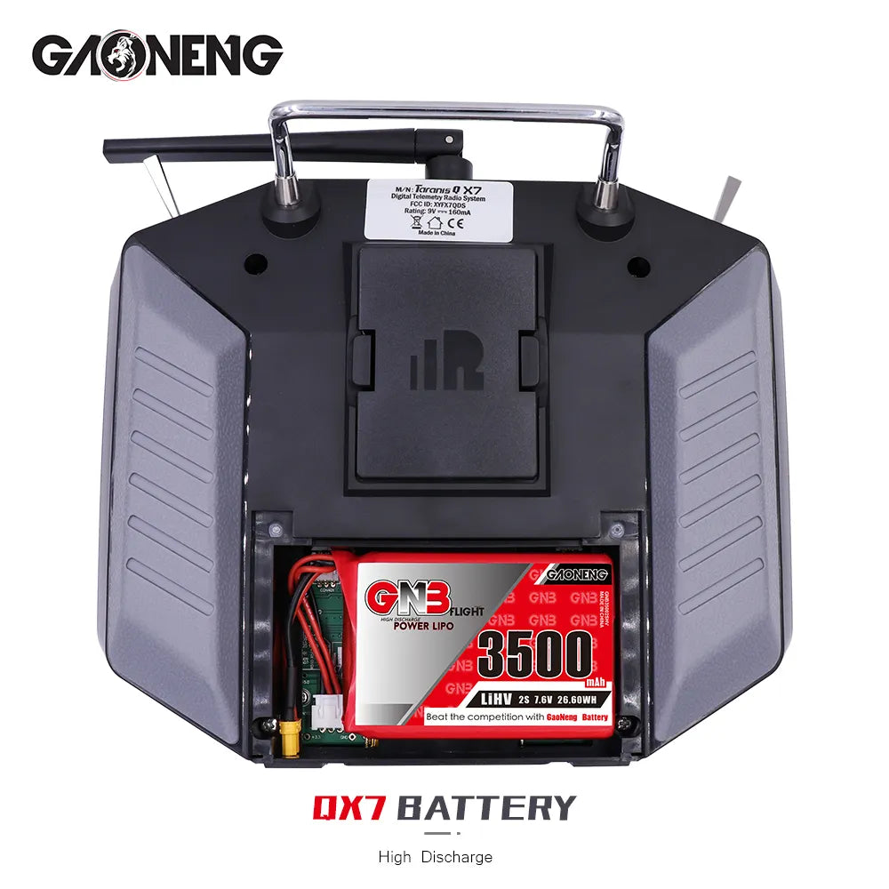 High - Energy GAONENG GNB 2S 7.6V 3500mAh 5C LiPo XT30 Battery for Frsky QX7