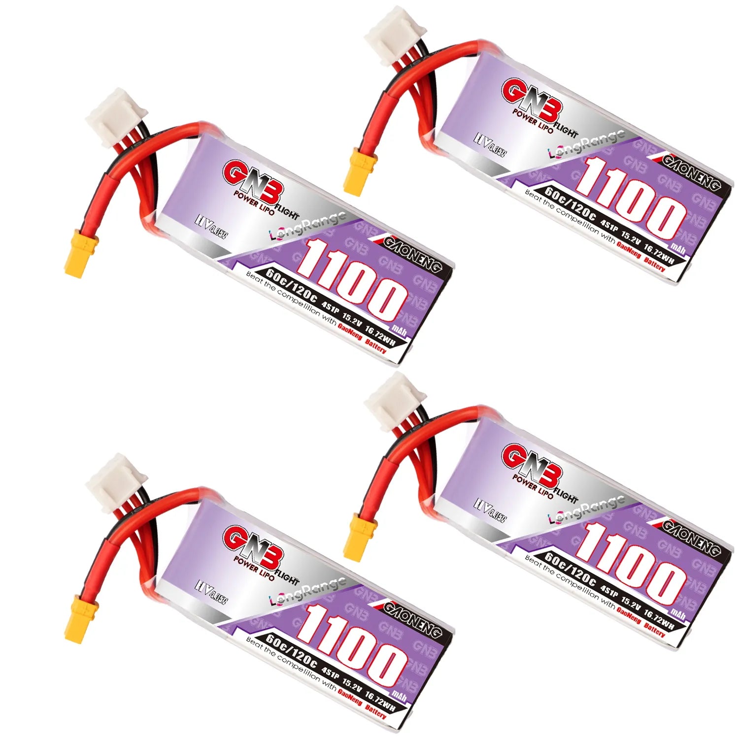 GAONENG GNB 4S 15.2V 1100mAh 60C XT30 LiPo Battery - Long - Range Special [DG]