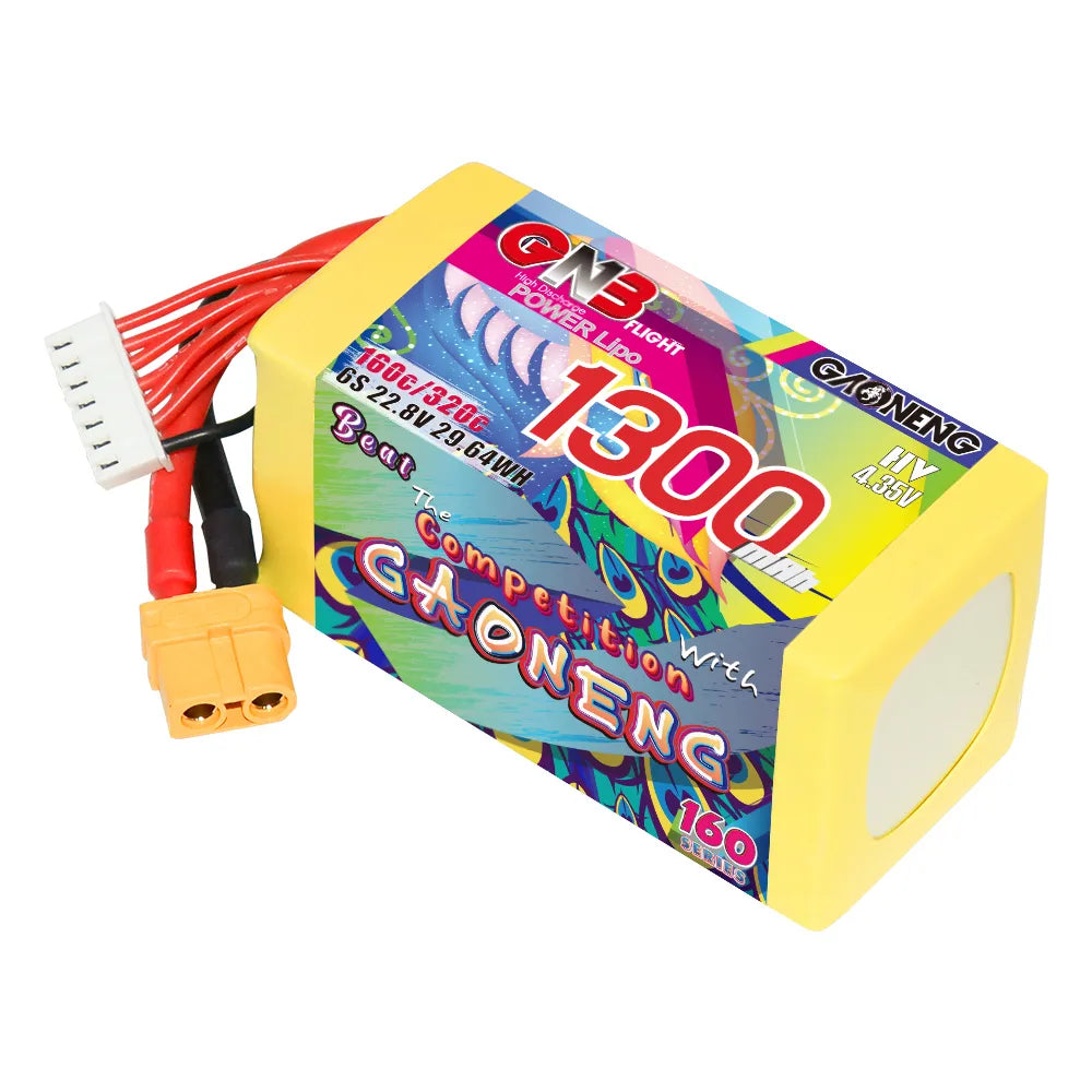 Hot Sale! GAONENG 6S 22.8V 1300mAh 160C XT60 High - Energy LiPo Battery