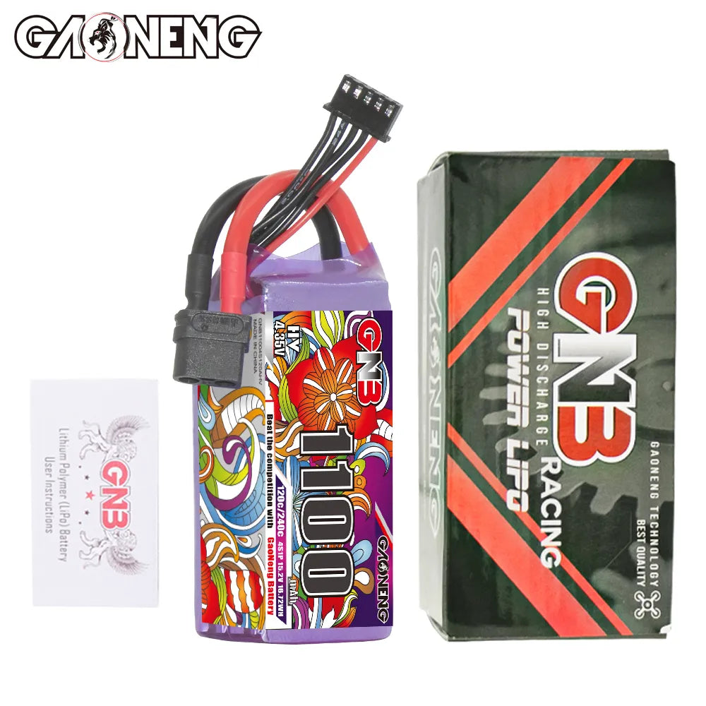 High - Performance GAONENG GNB 4S 15.2V 1100mAh 120C XT60 LiHV LiPo Battery