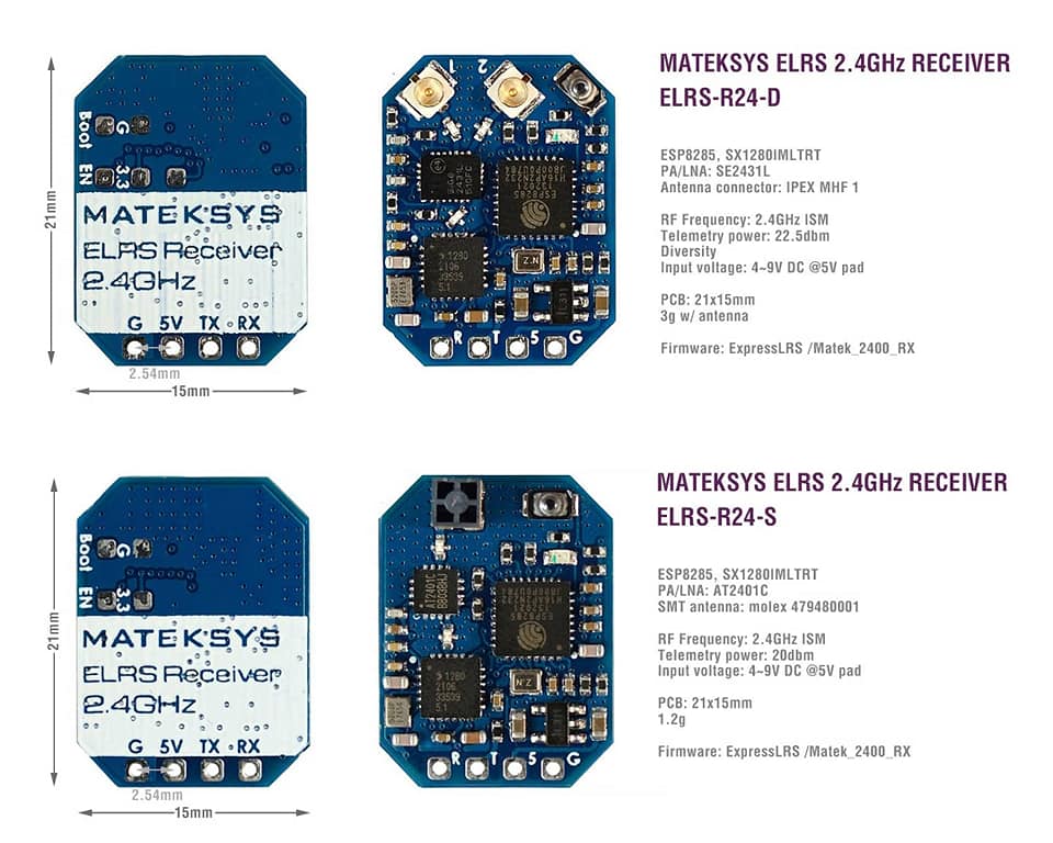 Matek 2.4GHz Compact and Reliable ELRS R24 Receiver
