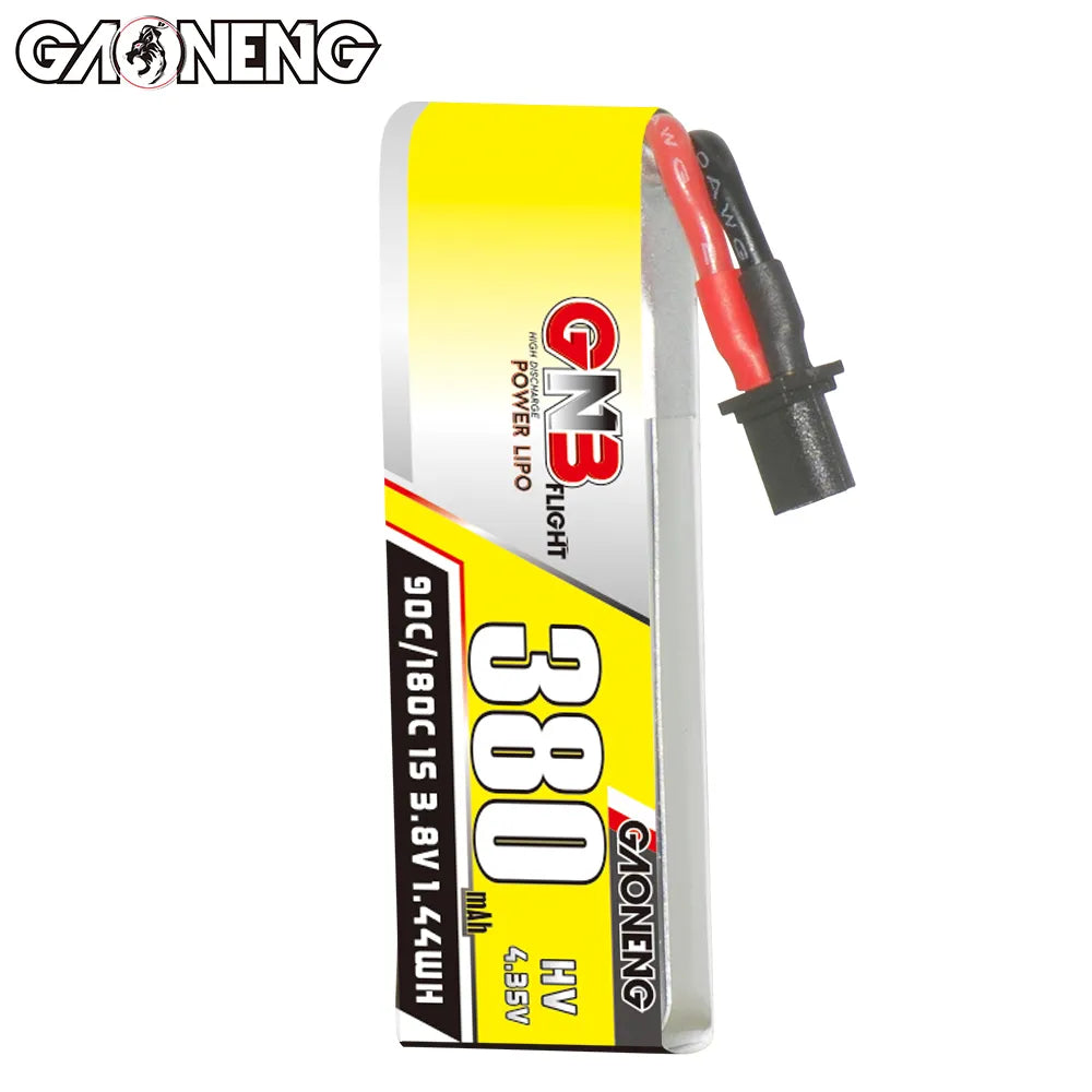 Hot Sale! GAONENG GNB 3.8V 380mAh 90C A30 Cabled 1S LiHV LiPo Battery