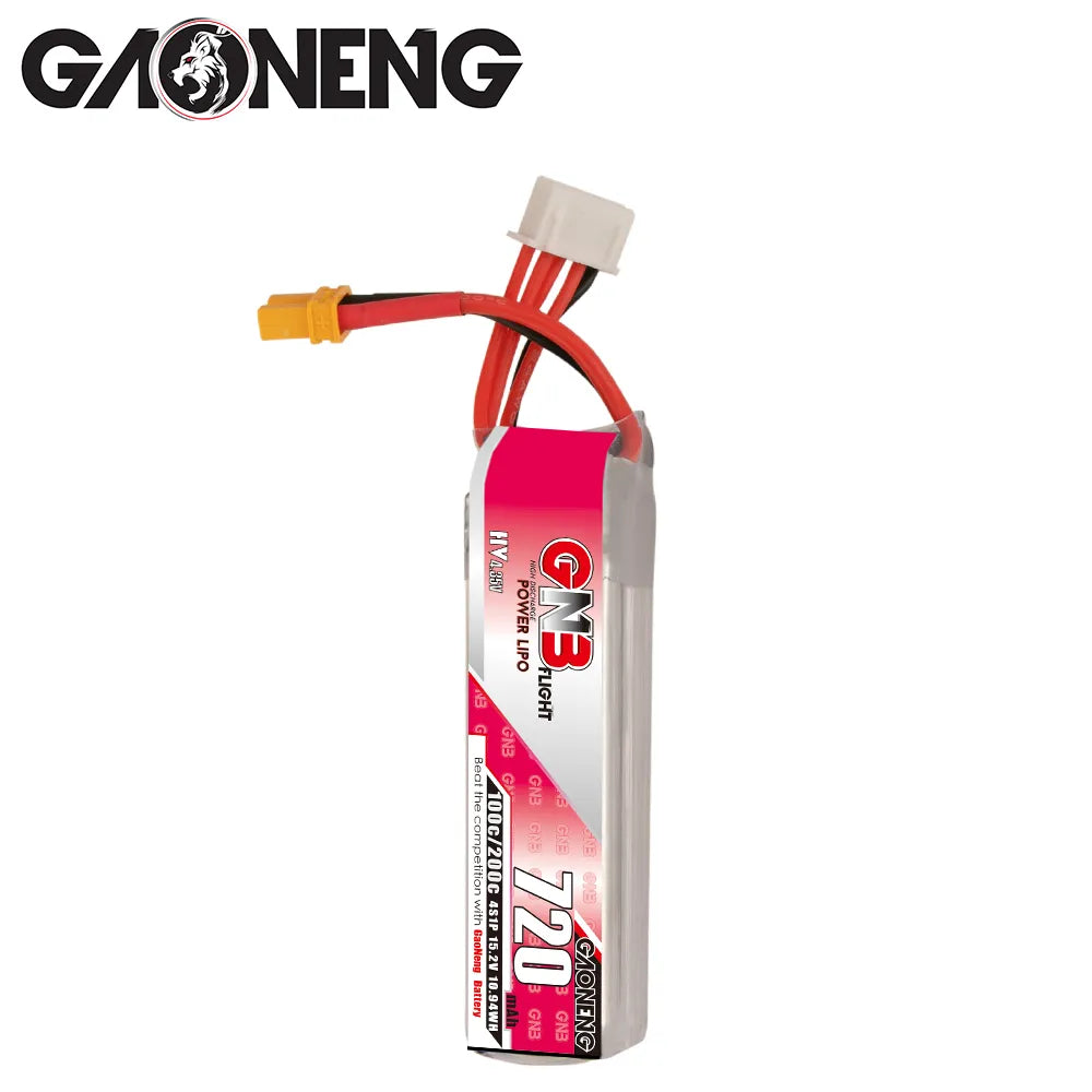 GAONENG GNB 4S 15.2V 720mAh 100C XT30 LiPo Long Battery - Hot Sale!