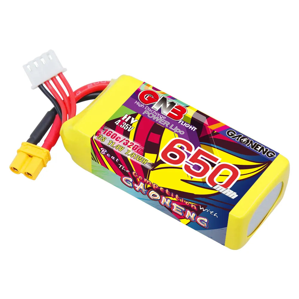 GAONENG High - Performance 3S 11.4V 650mAh 160C XT30 LiHV LiPo Battery