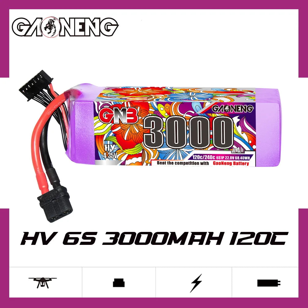 GAONENG GNB 6S 22.8V 3000mAh 120C XT60 LiPo Battery - Hot Deal!