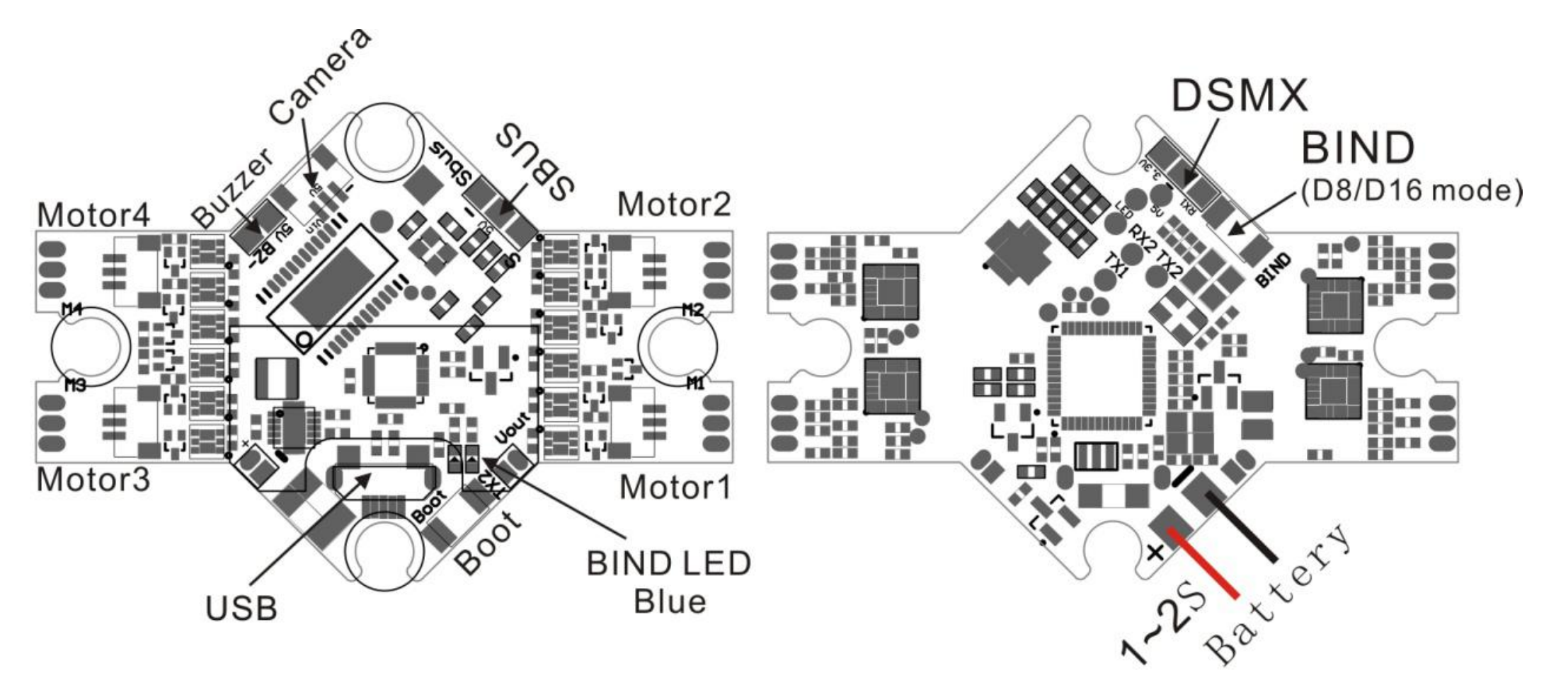 EMAX Tinyhawk II Micro & Race AIO FC - F4 5A 25/100/200mw All-In-One Main Board