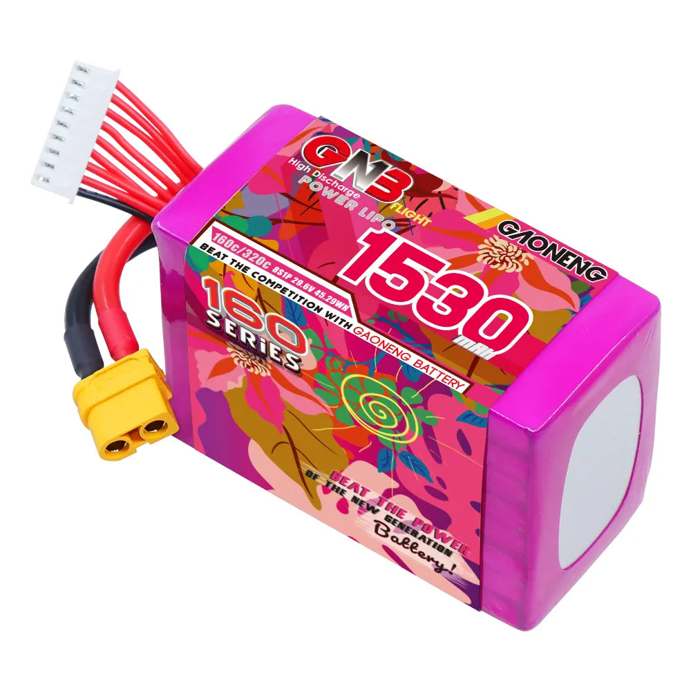 GAONENG 29.6V 1530mAh 160C XT60 8S High - Performance LiPo Battery