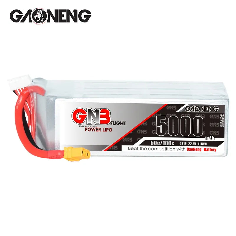 GAONENG GNB 6S 22.2V 5000mAh 50C XT60 LiPo Battery for TBS Mojito