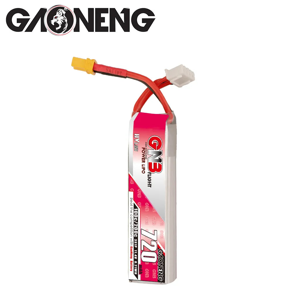 GAONENG GNB 11.4V 720mAh 100C XT30 3S LiHV LiPo Battery [DG]