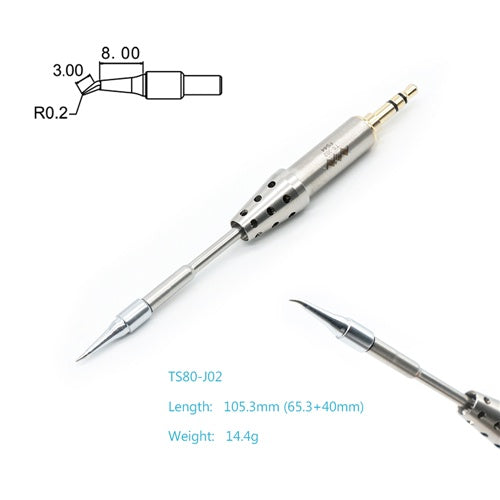 J02 Compatible Soldering Tip Replacement for TS80, TS80P, and TS1C