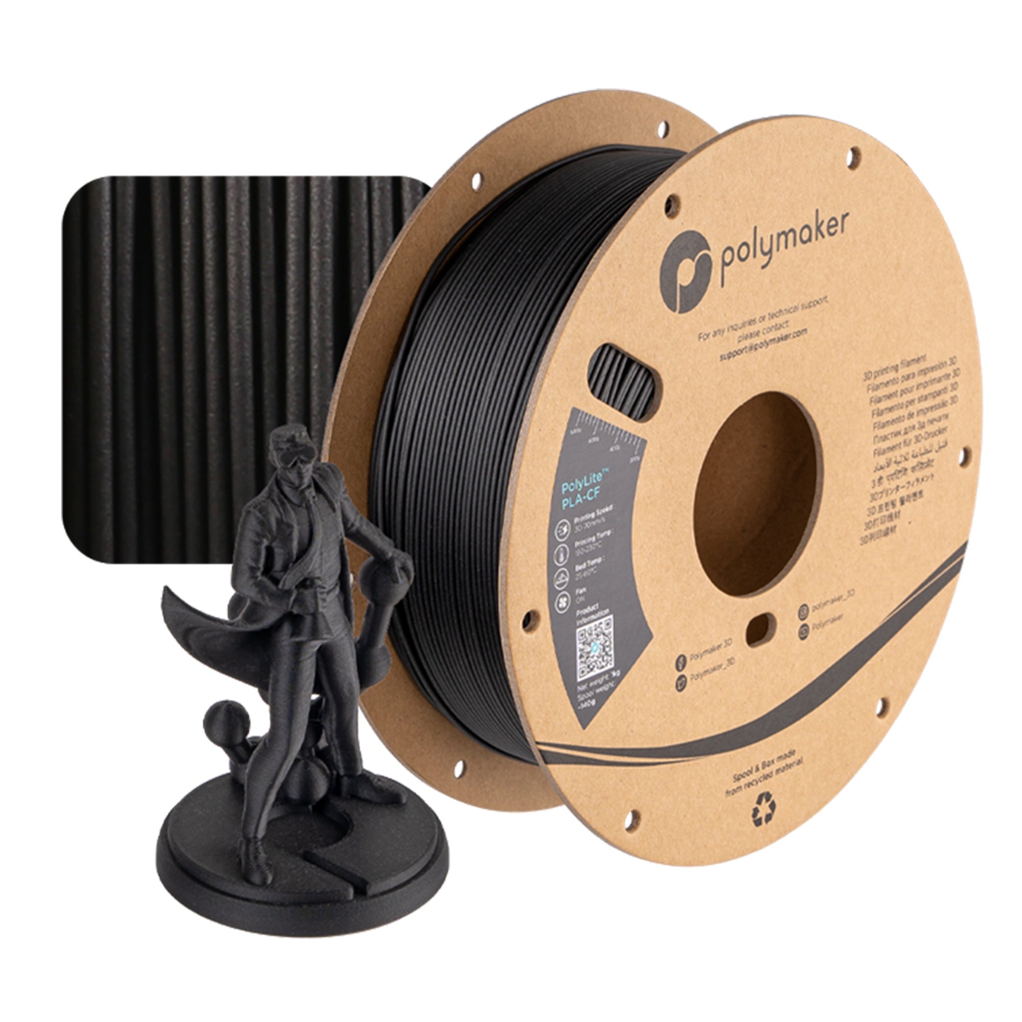 1kg 1.75mm Polymaker PolyLite Matte PLA-CF 3D Printing Filament - High Quality & Cost-Effective