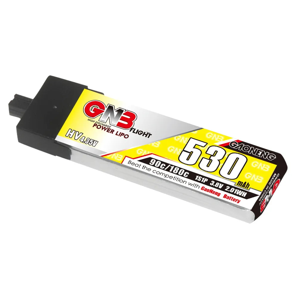 Hot Sale GAONENG GNB 1S 3.8V 530mAh 90C A30 Plastic Head LiPo Battery for FPV Drones