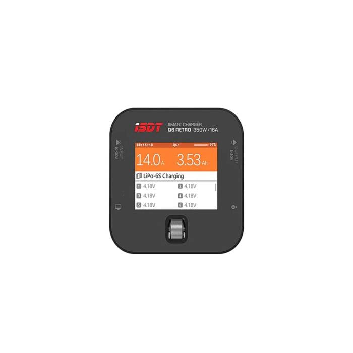 ISDT Q6 Retro: 350W 16A 1 - 6s High - performance Balance Charger (DC Input)