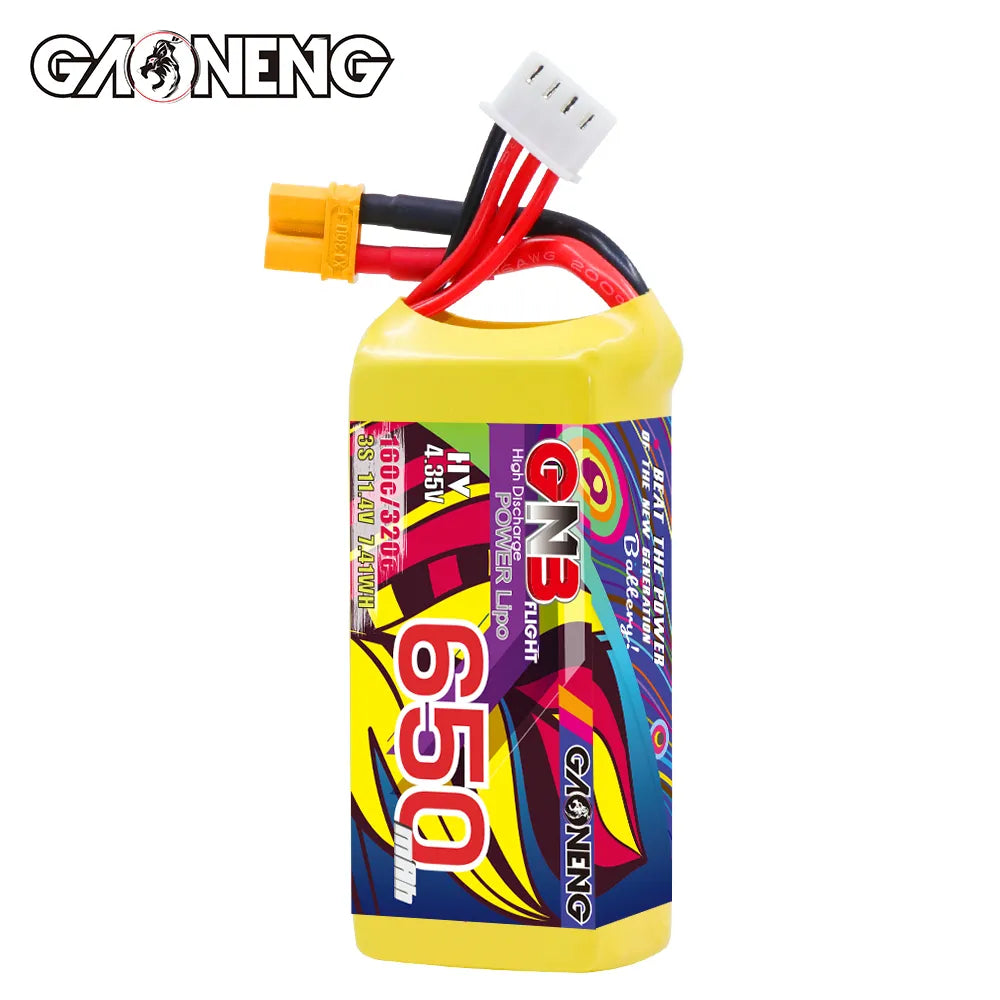 GAONENG High - Performance 3S 11.4V 650mAh 160C XT30 LiHV LiPo Battery