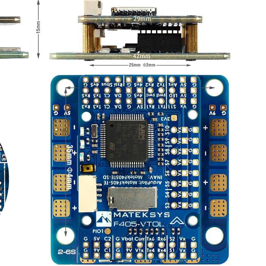 Hot Sale! Matek F405-VTOL Flight Controller with ICM42688-P