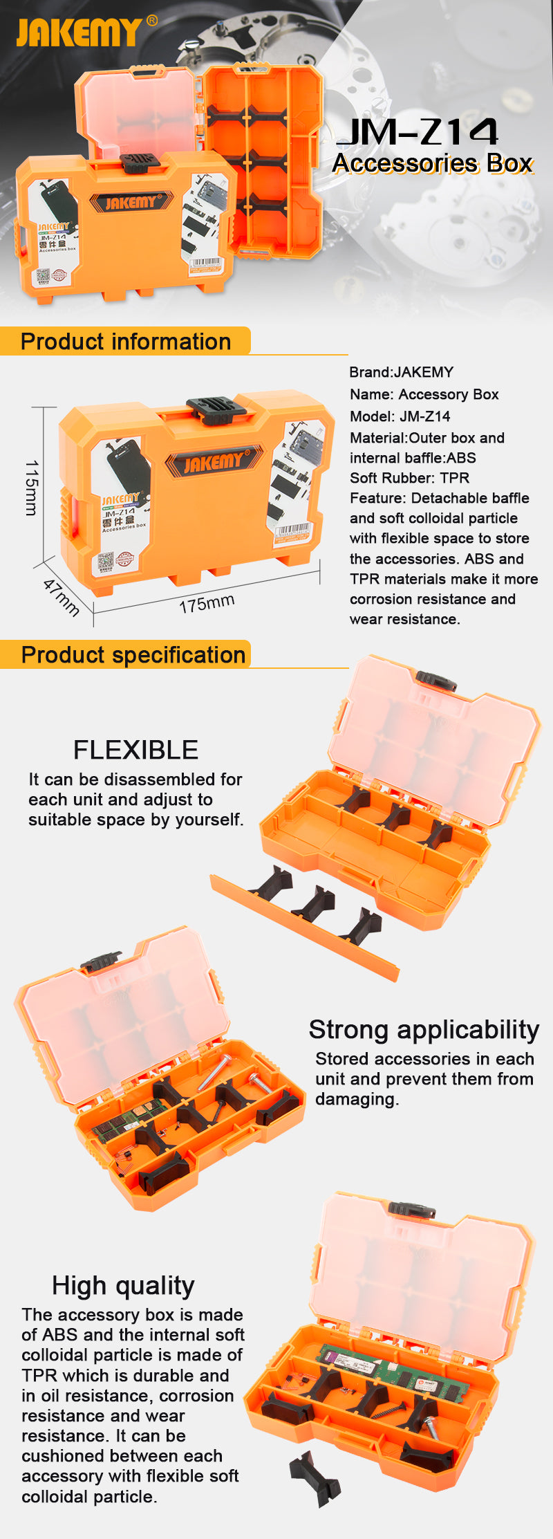 JAKEMY Premium Compartment Tool Box JM-Z14 - Great Deal!