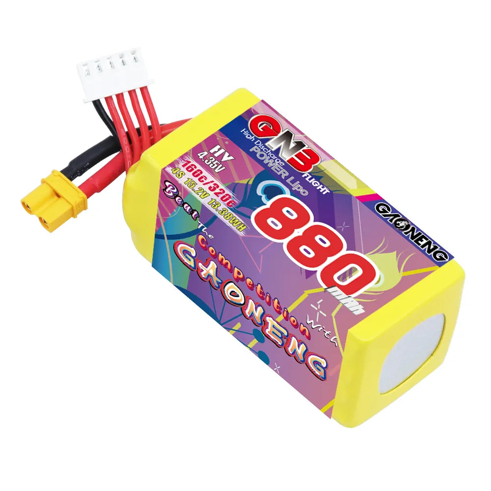 Hot Sale! GAONENG GNB 4S 15.2V 880mAh 160C XT30 High - Voltage LiPo Drone Battery
