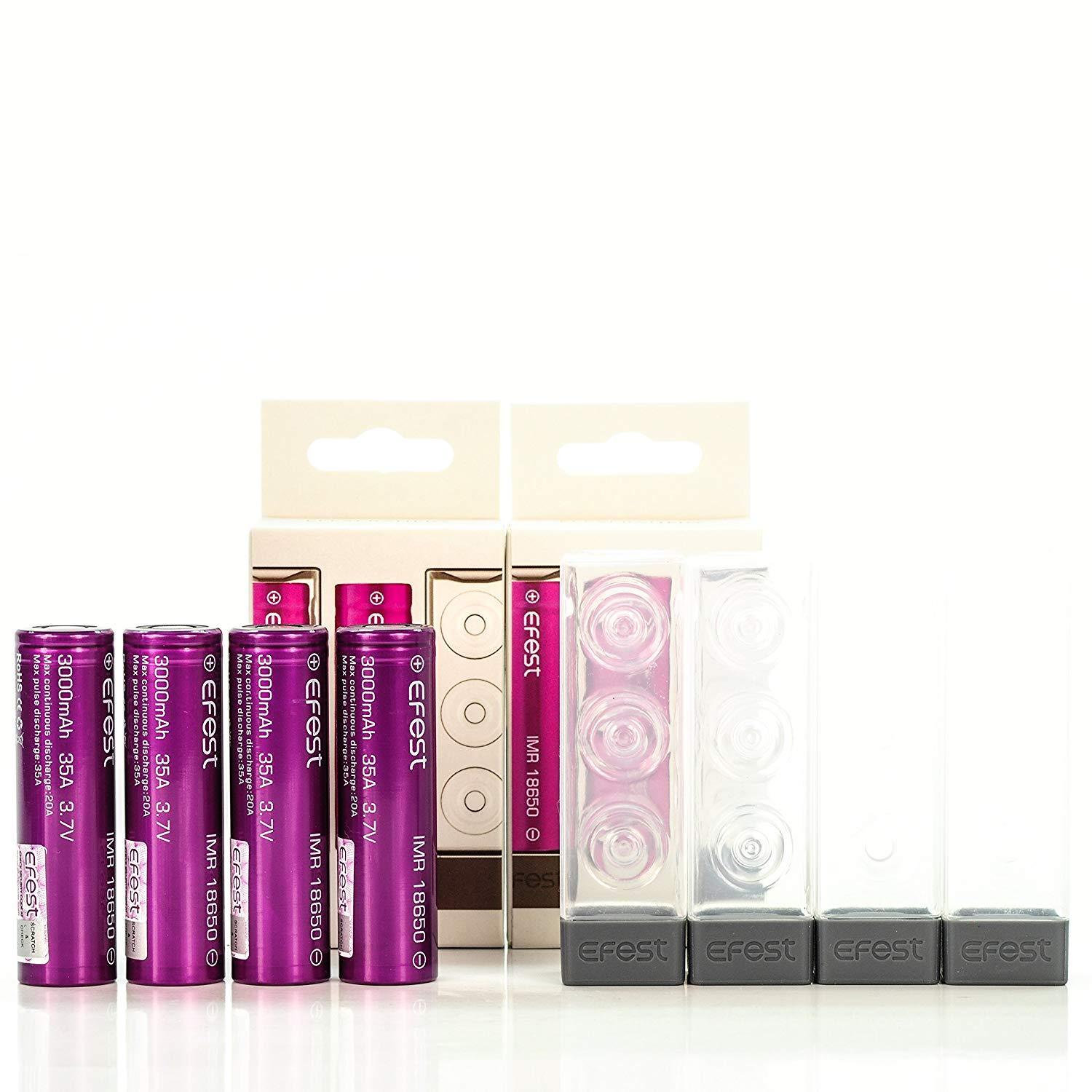 Efest 18650 Lithium Li - Ion Rechargeable Battery (2pc): 3000mAh, 20A/35A - Great Value Pack