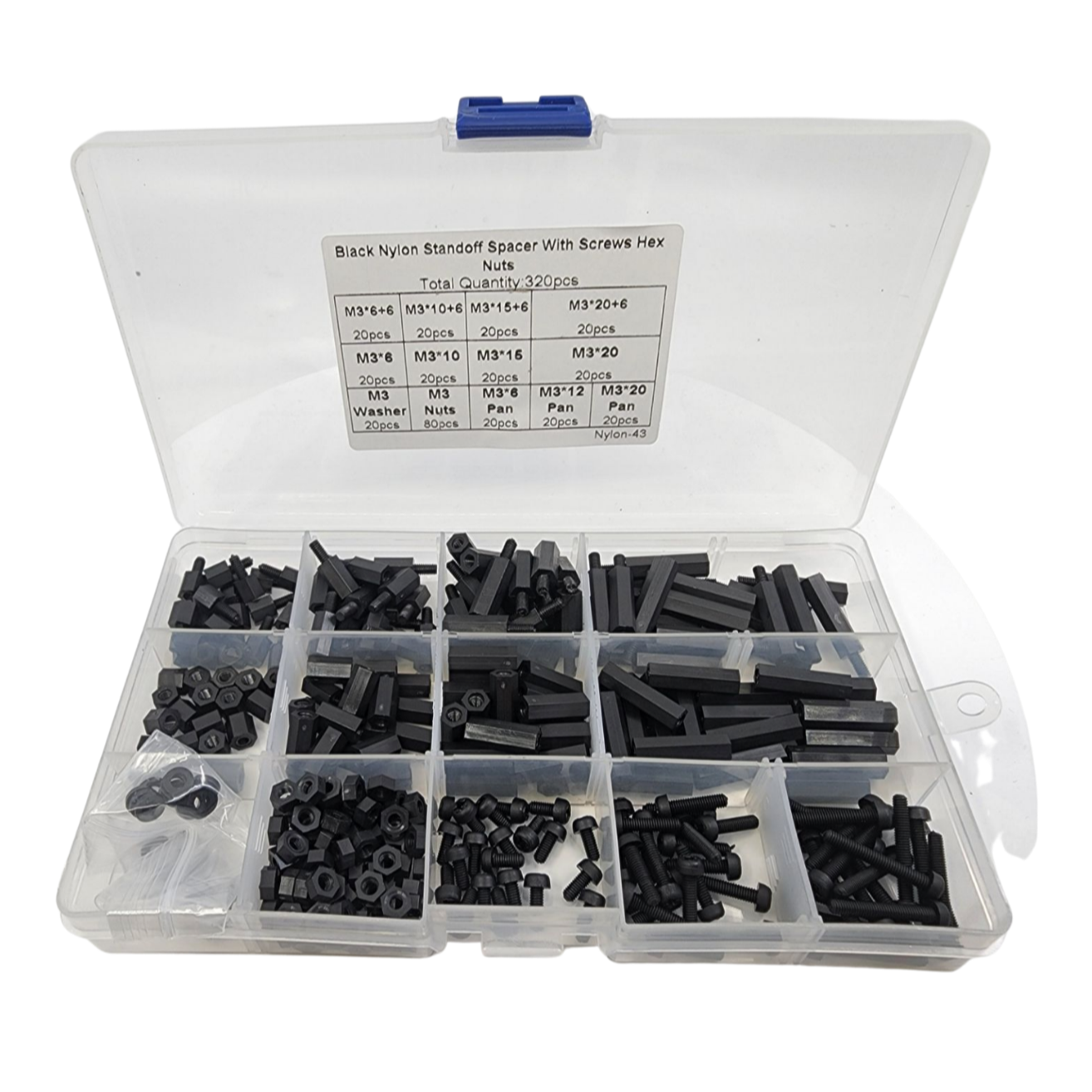 Phaser FPV's 320 - piece M3 Nylon Standoff Kit for Quad - building