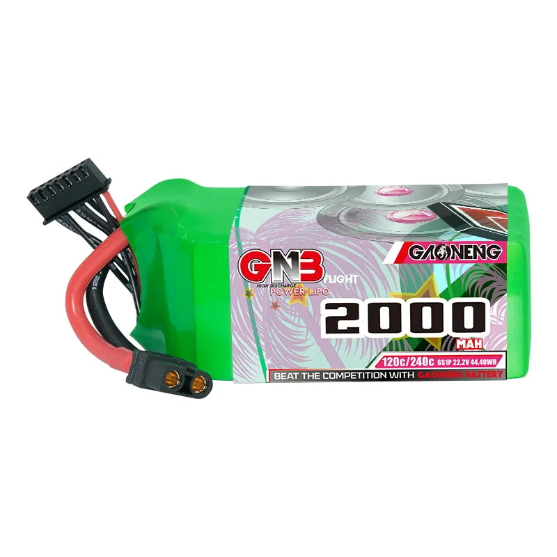 Hot Deal! GAONENG GNB 6S 22.2V 2000mAh 120C XT60 LiPo Battery Pack of 2