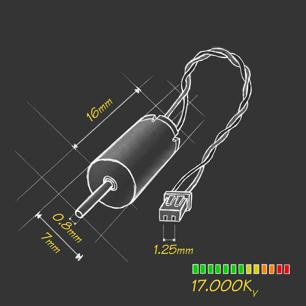 MMW 7mm Coreless Micro Motor CL - 0716 - 17 with 17.000Kv Speed