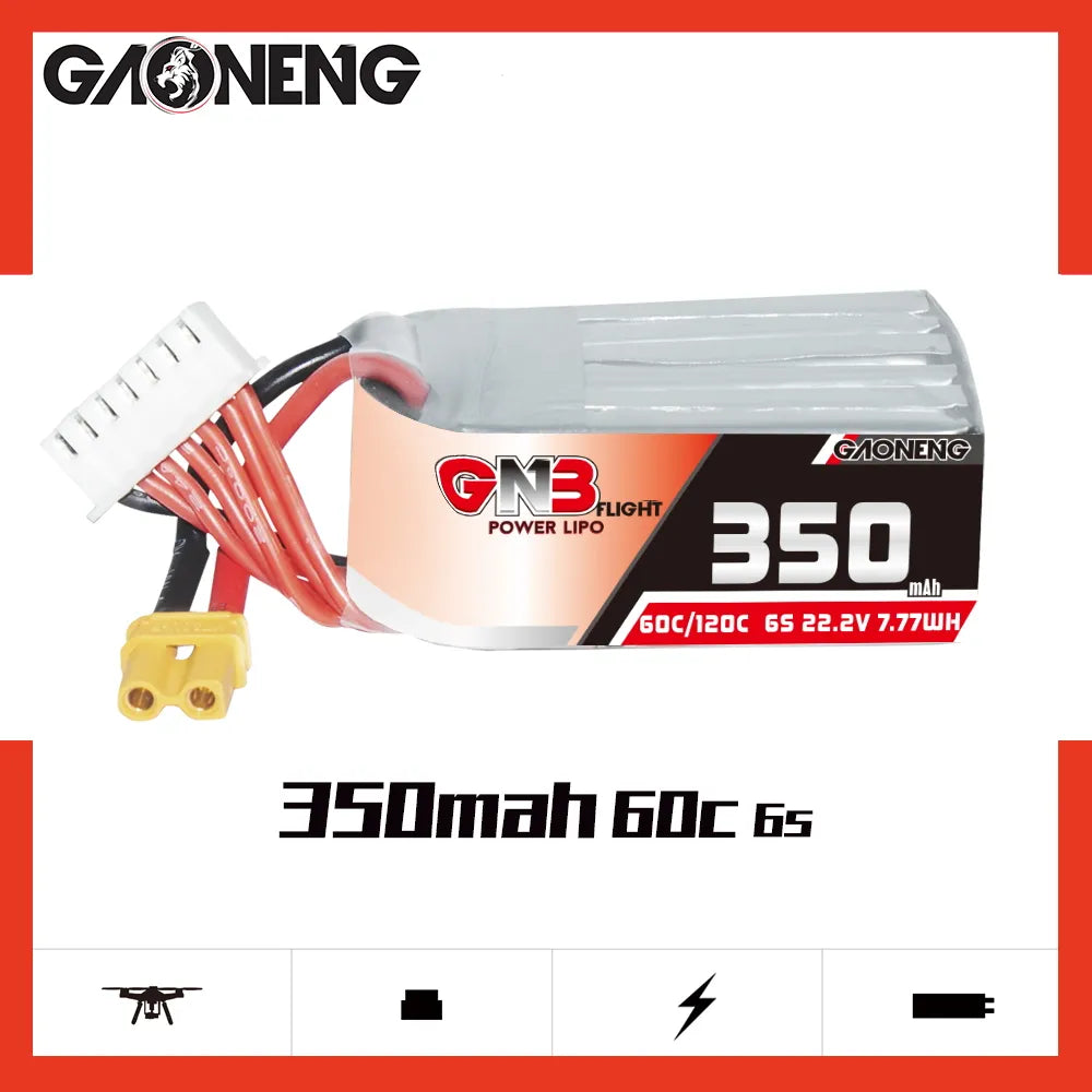 GAONENG High - Performance 6S 22.2V 350mAh 60C XT30 LiPo Drone Battery