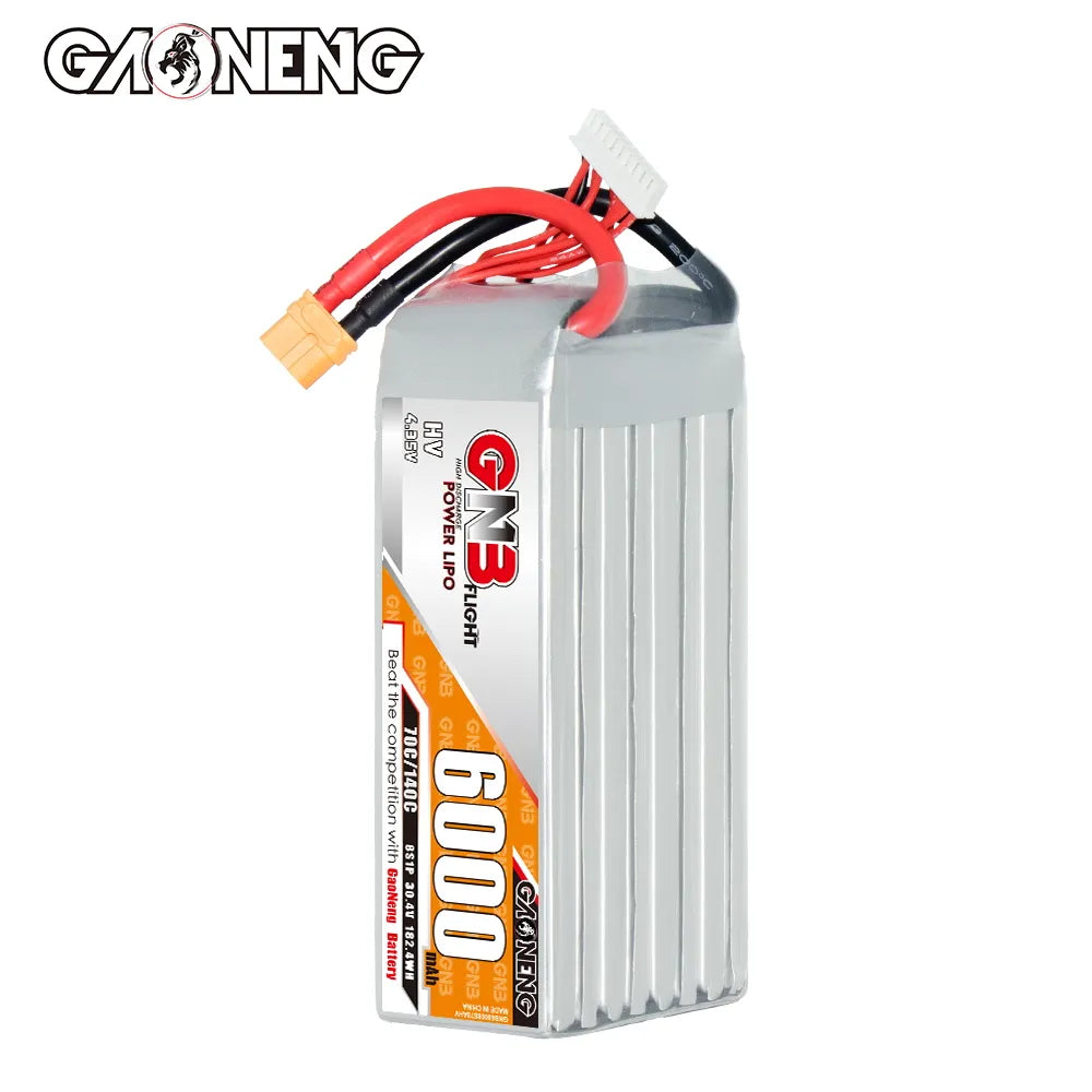 GAONENG High-Voltage 8S 30.4V 6000mAh 70C LiPo Battery with XT60 for TBS Mojito