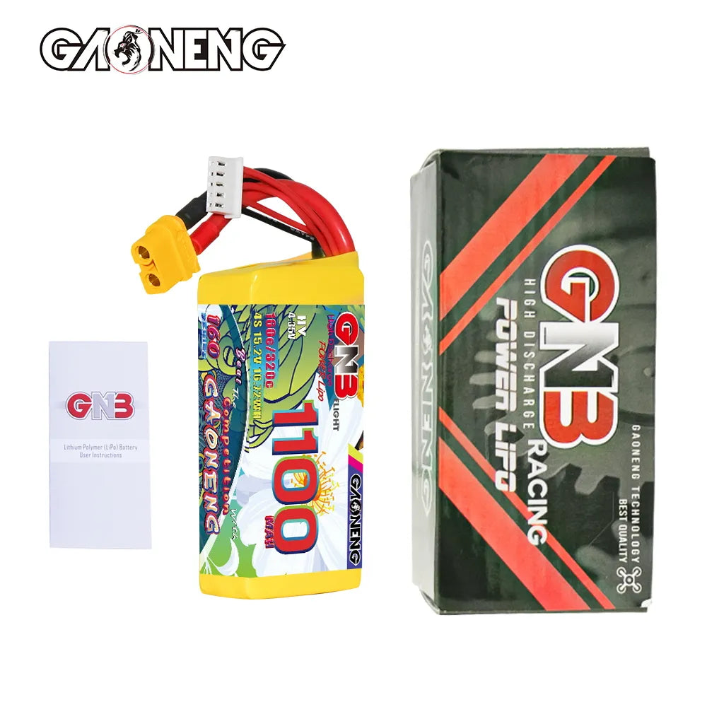 GAONENG GNB 4S 15.2V 1100mAh 160C XT60 LiHV LiPo Battery - Hot Sale