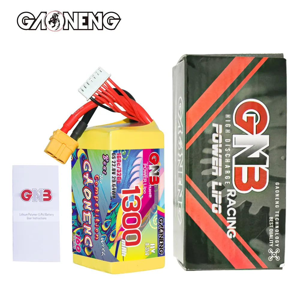 Hot Sale! GAONENG 6S 22.8V 1300mAh 160C XT60 High - Energy LiPo Battery