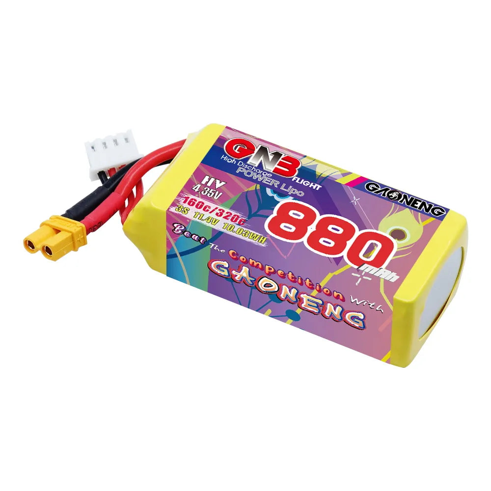 GAONENG GNB 3S 11.4V 880mAh 160C XT30 LiHV LiPo Battery - Hot Deal