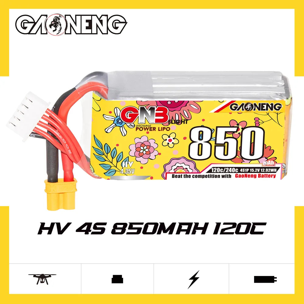 GAONENG GNB LiHV 4S 15.2V 850mAh 120C XT30 LiPo Battery - Hot Deal in Australia